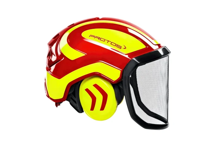 Gozdarska čelada Protos Integral rdeča-rumena