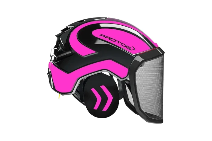 Gozdarska čelada Protos Integral črna-pink