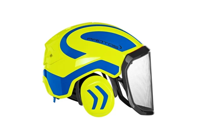 Gozdarska čelada Protos Integral rumena-modra