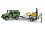 Igrača Land Rover s prikolico in mini bagrom JCB