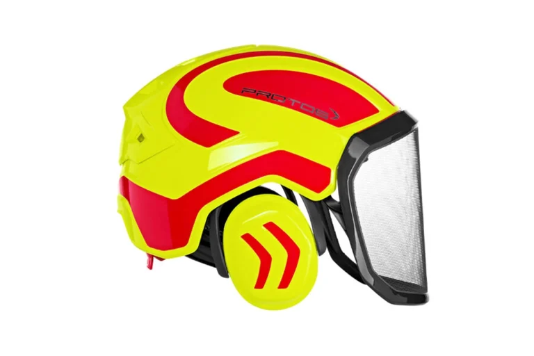 Gozdarska čelada Protos Integral rumena-rdeča