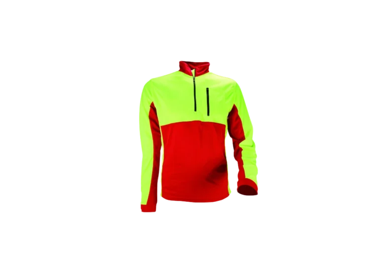 Gozdarska majica Francital dolg rokav – HiVis, zadrga pri vratu, žep na prsih