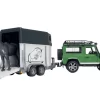 Igrača Land Rover s prikolico in konjem Bruder